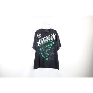 Vintage Famous Stars and Straps Mens XL Faded Spell Out Double Sided T-Shirt